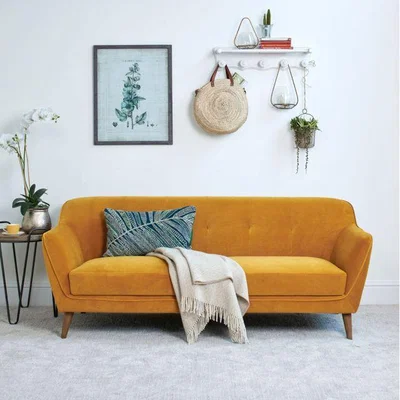 Woods Furniture Freddie 3 Seater Mustard Sofa