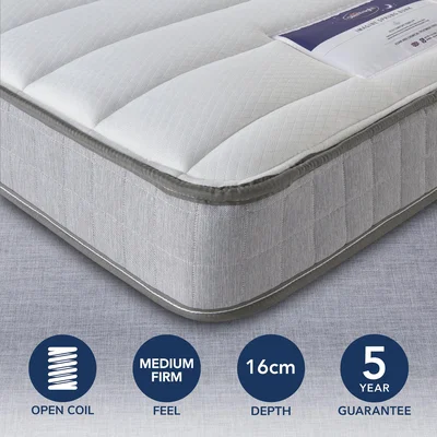 Dunelm Silentnight Medium Firm Imagine Sprung Bunk Mattress White