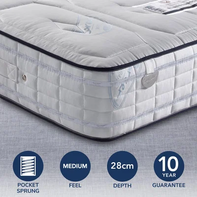 Dunelm Pocketo Medium Firm 2000 Memory Mattress White