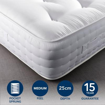 Dunelm Hotel Emperor Wool 1000 Pocket Sprung Mattress Cream