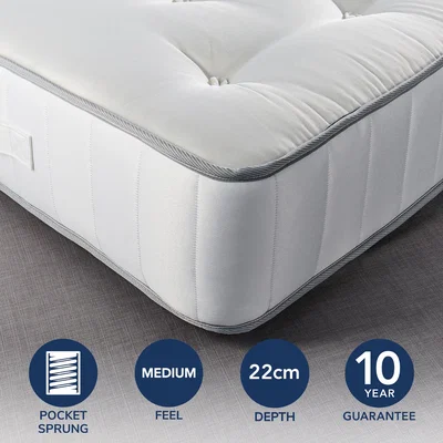 Dunelm Fogarty Dreamy Comfort Wool 1500 Pocket Sprung Mattress Yellow