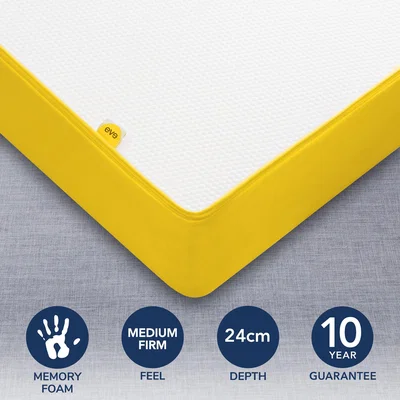 Dunelm Eve Medium Firm Original Memory Foam Mattress Yellow