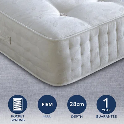 Dunelm Ambassador Firm 3000 Pocket Mattress White