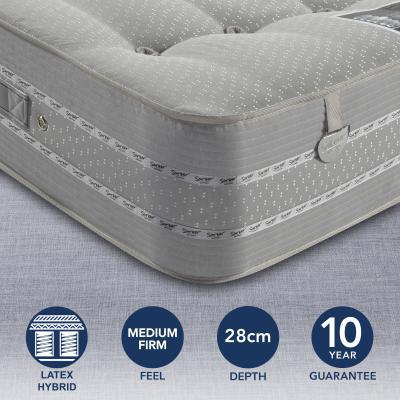 Dunelm Pocketo Medium Firm 1500 Latex Mattress Grey