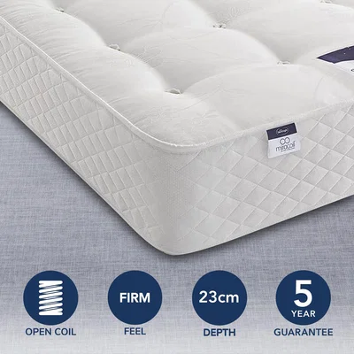 Dunelm Silentnight Firm Miracoil Orthopaedic Mattress White