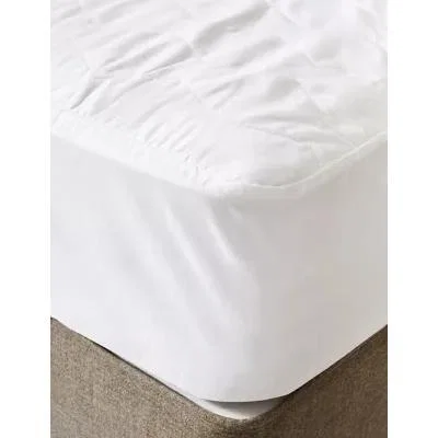 Marks & Spencer M&S Pure Cotton Extra Deep Mattress Protector - 6FT - White, White