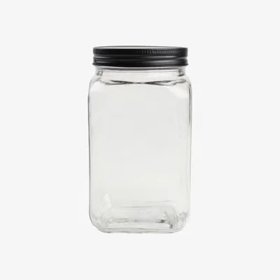 Downtown T&G Medium Square Glass Jar 1220Ml