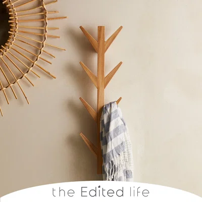 Dunelm The Edited Life Ash Wood Wall Mounted Coat Hooks Natural (Brown)