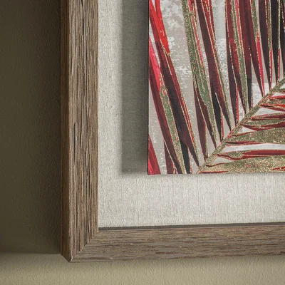Dunelm Palm Leaves Framed Print Red