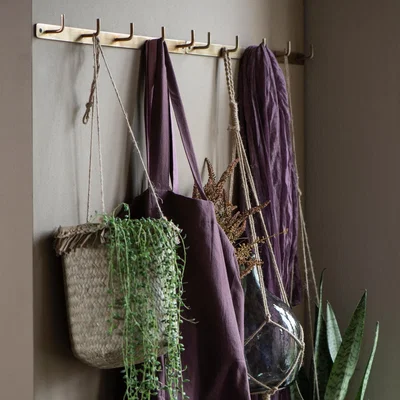 Graham & Green Large Antique Brass Coat Rack