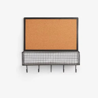 John Lewis ANYDAY John Lewis & Partners Metal Cork Board Shelf Coat Rack