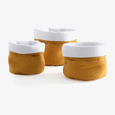 La Redoute Kumla Cotton Muslin Baskets (Set of 3)
