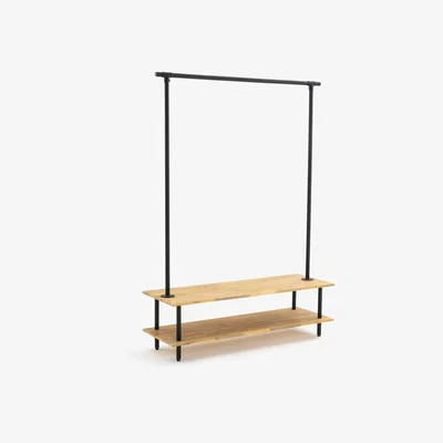 La Redoute Kolyma Industrial Coat Rack in Acacia and Metal