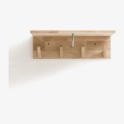 La Redoute Slofia Light Oak Coat Rack & Shelf with 4 Hooks