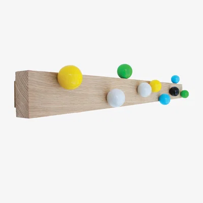 Made in Design Roll hooks Wall coat rack - / 9 patères by Thelermont Hupton Multicoloured/Natural wood