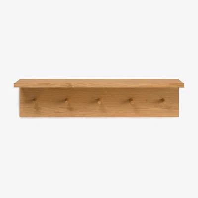 Made in Design Place Medium Wall coat rack - / Shelf - L 105 cm by Ferm Living Natural wood