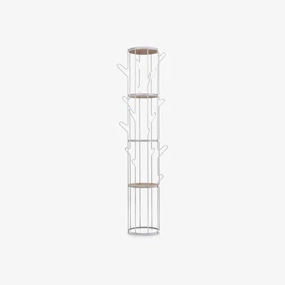 Made in Design Albero Standing coat rack - / Shelf - Ø 32 x H 177 cm by Pallucco White/Natural wood