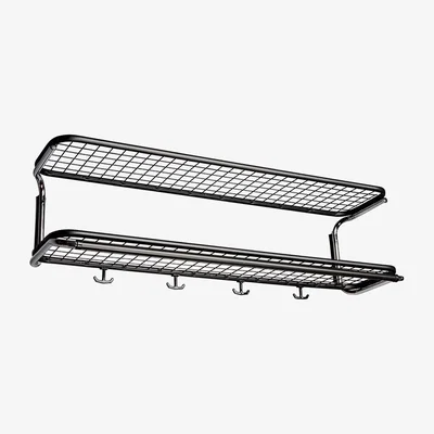 Nordic Nest Essem Design Classic 650 hat shelf Black/chrome 2 levels 90 cm