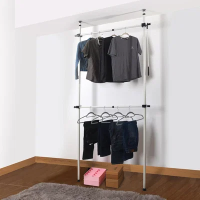The Range Telescopic Hanging Rail Clothes Rack Adjustable - White / 70 - 120 cm