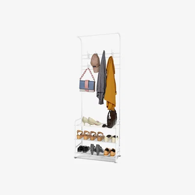 The Range White Metal Coat Hat Shoes Rack Stand Clothes Hanger - White