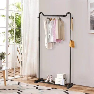 The Range Metal Clothes Rail with Shoe Rack - Black