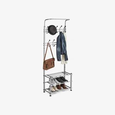 The Range Multi Purpose Stand 18 Hooks For Clothes, Shoes, Bags, Hats in Black - Grey