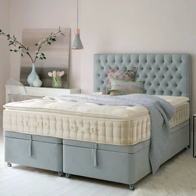 Arighi Bianchi Hypnos Erskine Mattress and Divan Set, Single / Blue