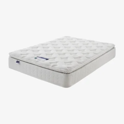 Dunelm Silentnight Medium Firm Miracoil Memory Pillowtop Mattress White