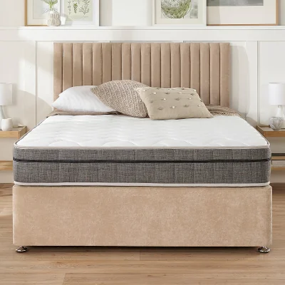 La Redoute Grant Linen Divan Bed with 4 Drawers and Pocket+ Memory Mattress Set