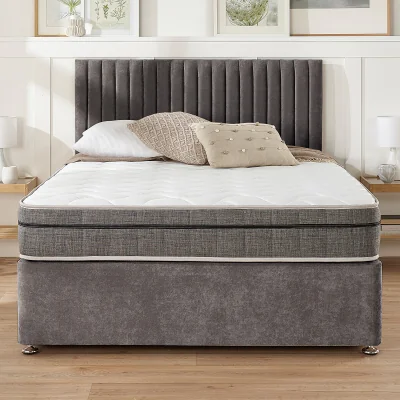 La Redoute Grant Linen Divan Bed with 4 Drawers and Pocket+ Memory Mattress Set