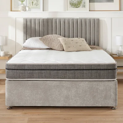 La Redoute Grant Linen Divan Bed with 4 Drawers and Pocket+ Memory Mattress Set