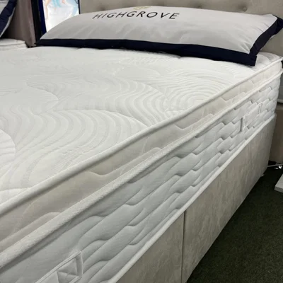 Downtown Highgrove Memory Divine 1400 Mattress and Divan Set With Headboard - 150cm King - 22 Drawers - Strutted Luna