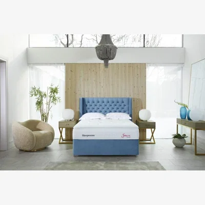 Downtown Sleepeezee Jessica Plush Mattress and Divan Set - 180cm Super King - Electric Ottoman