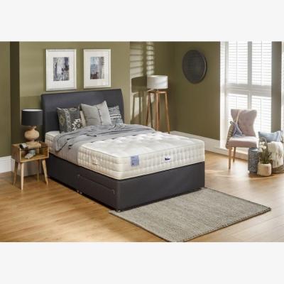 Downtown Relyon Dreamworld Coniston Natural Wool 2200 Mattress and Divan Set - 135cm Double - Firm Edge Sprung - 2 Drawer - Fabric Grade B