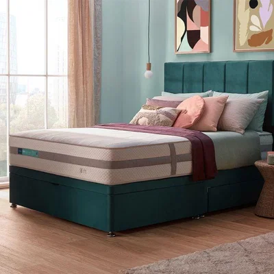 Downtown Silentnight Replenish Mattress and Divan Set - 135cm Double - No Storage - Premium Fabric
