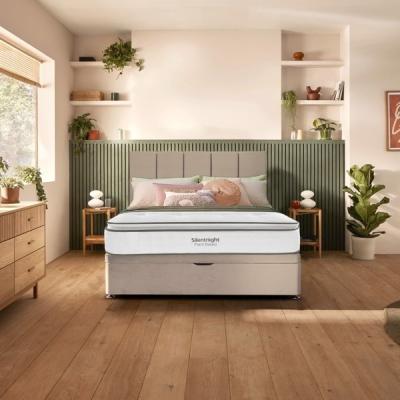 Downtown Silentnight Meadow Mattress and Divan Set - 120cm Small Double - No Storage - Standard Fabric