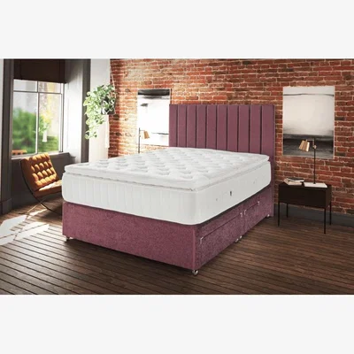 Downtown Kaymed Jakarta 2400 Mattress and Divan Set - 90cm Single - No Storage - Dreamy Fabric