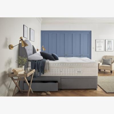 Downtown Silentnight Palatial Geltex Mattress and Divan Set - 135cm Double - Half Ottoman 2 Drawers - Premium Fabric