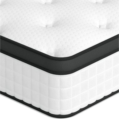 The Range Pocket Sprung Mattress with Anti-Mite Fabric and Wave Memory Foam - Black-White / Small Double