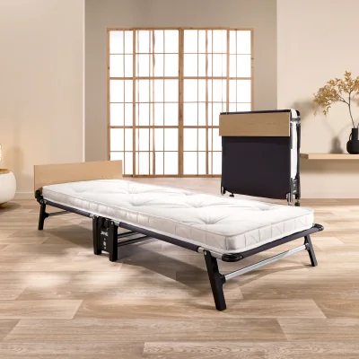 The Range Jay-Be QP80 Quick Folding Bed with Pocket Sprung Mattress, Single - Black