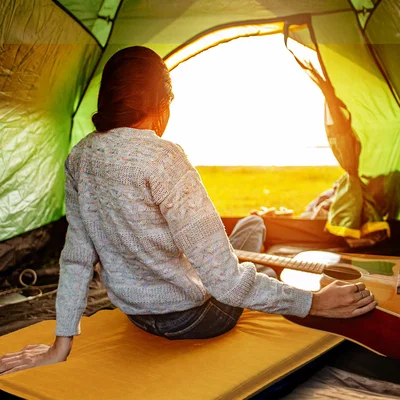 The Range Outsunny Self-Inflating Single Inflatable Mattress with Carry Bag - Khaki