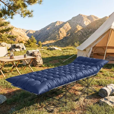 The Range Outsunny Foldable Camping Pad with Elastic Straps - Blue