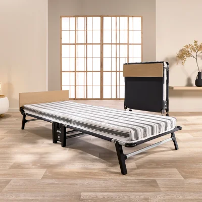 The Range Jay-Be QE80 Quick Folding Bed with Comfort Mattress, Single - Black