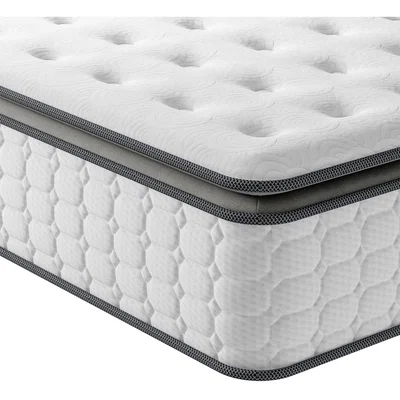 The Range Vesgantti Mattress 10.6 Inch Individually Pocket Sprung Mattress - White and black / 690 / Queen