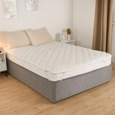 The Range Soft Thermal Teddy Fleece Plush Mattress Topper - Cream / King