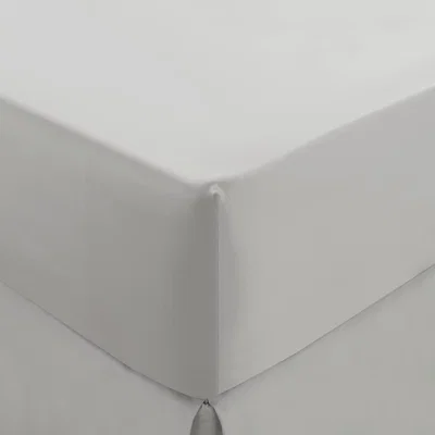 Dunelm Dorma 300 Thread Count 100% Cotton Sateen Plain Fitted Sheet White
