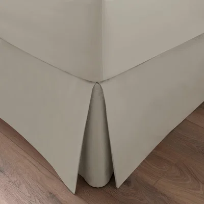 Dunelm Dorma 300 Thread Count 100% Cotton Sateen Plain Cream Pleated Valance Cream
