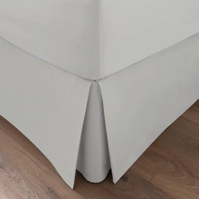Dunelm Dorma 300 Thread Count 100% Cotton Sateen Plain White Pleated Valance White