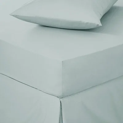 Dunelm Easycare Cotton 180 Thread Count Fitted Sheet Duck Egg (Blue)