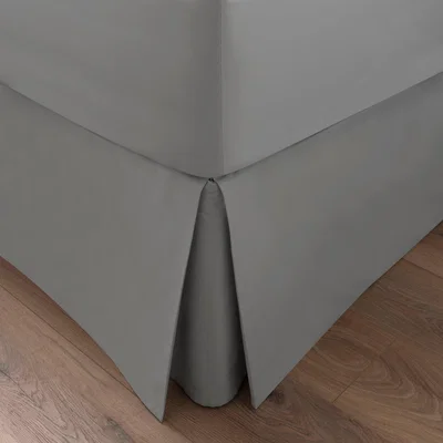 Dunelm Dorma 300 Thread Count 100% Cotton Sateen Plain Silver Pleated Valance Silver
